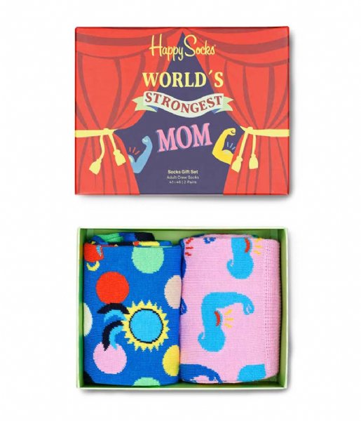 Happy Socks Sock 2-Pack Strongest Mom Socks Gift Set Mothers Days (9300)