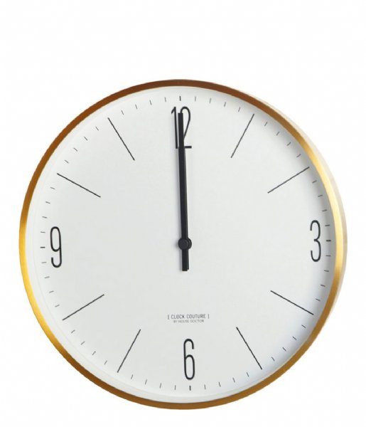 House Doctor Wall clock Wandklok Clock Couture Wit/Goud
