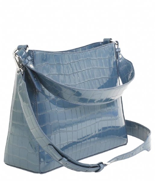 HVISK Shoulder bag Amble Croco Dark Blue (100)