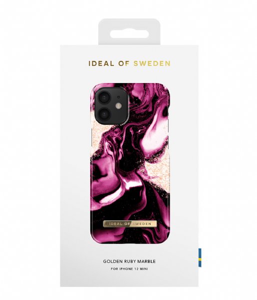 iDeal of Sweden Smartphone cover Fashion Case iPhone 12 Mini Golden Ruby Marble (IDFCAW21-I2054-319)