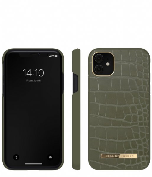 iDeal of Sweden Smartphone cover Atelier Case Introductory iPhone 11/XR Khaki Croco (IDACAW21-I1961-327)