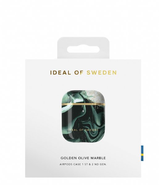 iDeal of Sweden Gadget AirPods Case Print 1st and 2nd Generation Golden Olive Marble (IDFAPCAW21-320)