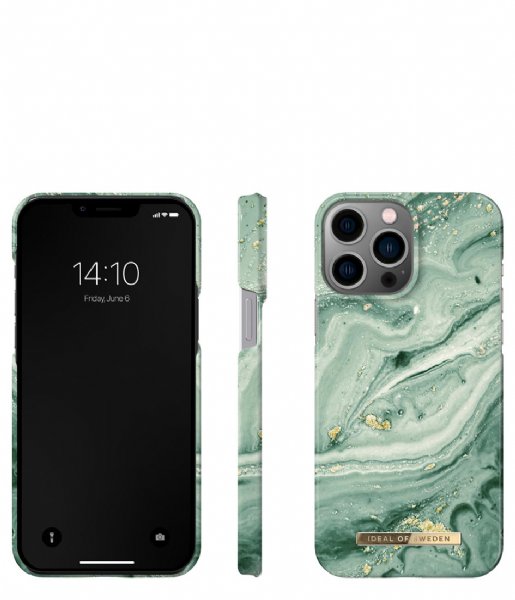 iDeal of Sweden Smartphone cover Fashion Case iPhone 13 Pro Max Mint Swirl Marble (258)