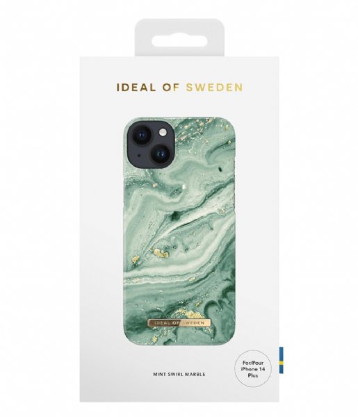 iDeal of Sweden Smartphone cover Fashion Case iPhone 14 Plus Mint Swirl Marble (258)