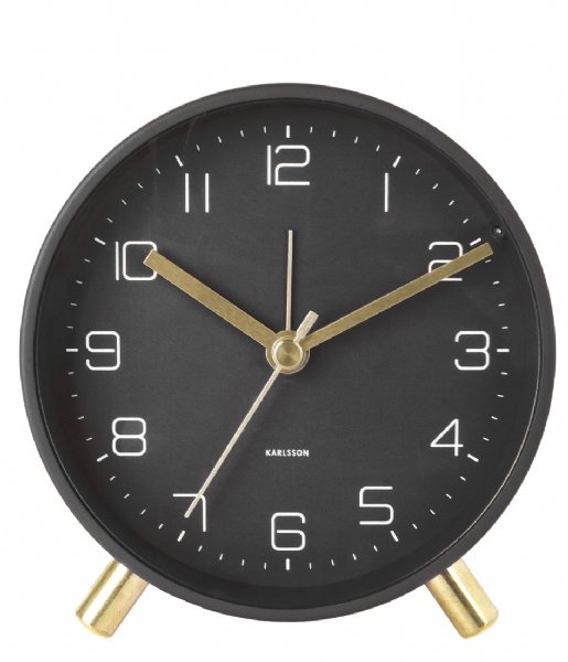 Karlsson Alarm clock Alarm clock Lofty metal matt D. 11cm Black (KA5752BK)