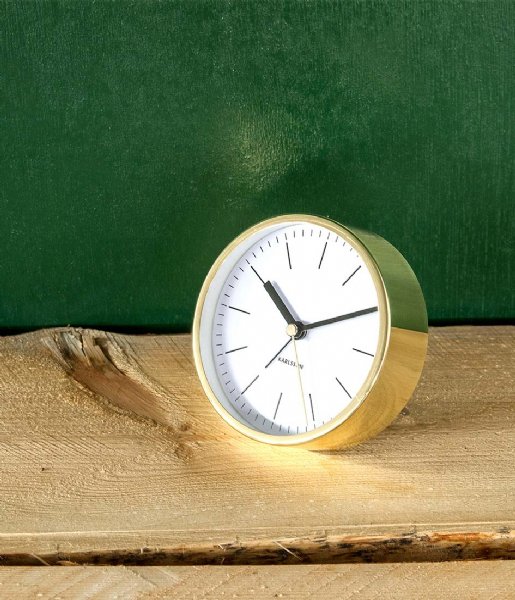 Karlsson Alarm clock Alarm clock Minimal BOX32 Design white shiny gold colored case (KA5683WH)