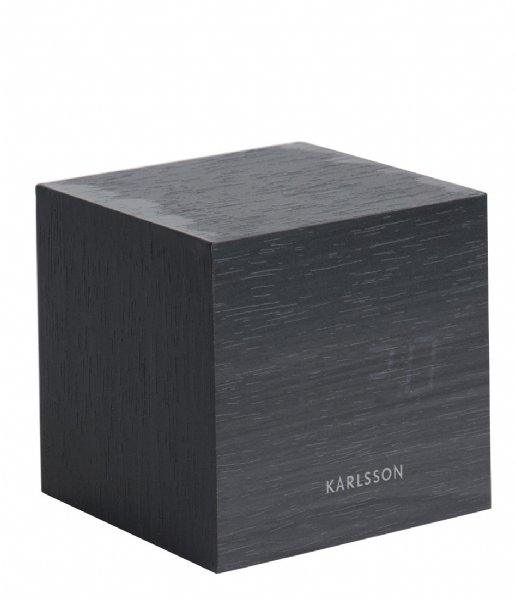 Karlsson Alarm clock Alarm clock Mini Cube veneer white LED Black (KA5655BK)