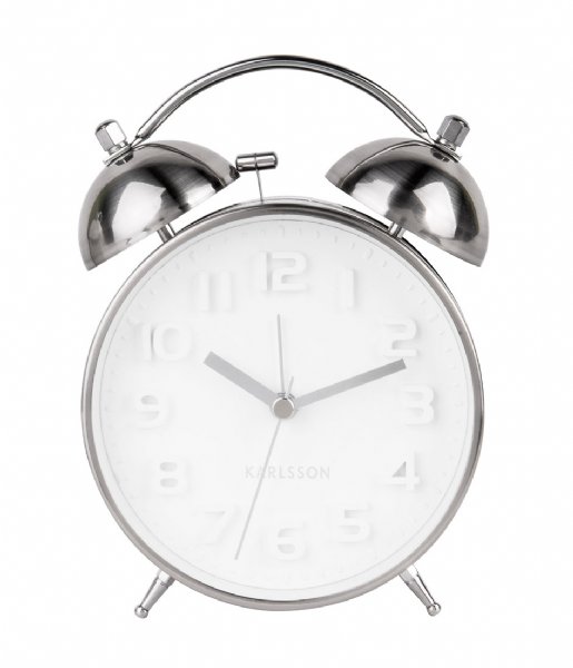Karlsson Alarm clock Alarm clock mr. White Steel polished (KA5721SI)