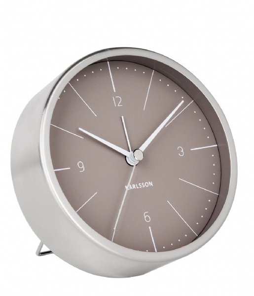 Karlsson Alarm clock Alarm clock Normann brushed steel Warm grey (KA5670GY)