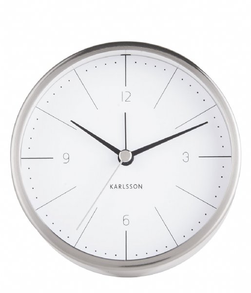 Karlsson Alarm clock Alarm clock Normann brushed steel White (KA5670WH)