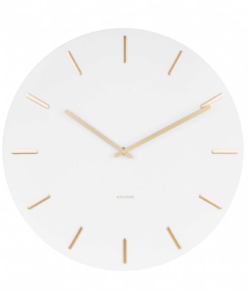 Karlsson Wall clock Wall clock Charm steel with gold battons White (KA5716WH)