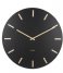KarlssonWall clock Charm steel with gold battons Black (KA5716BK)