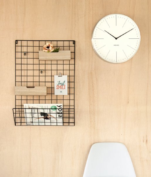 Karlsson Wall clock Wall clock Normann station brushed case White (KA5681WH)