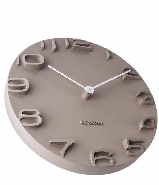 Karlsson Wall clock Wall clock on the Edge w. chrome hands Warm grey (KA5311GY)