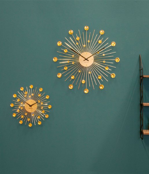 Karlsson Wall clock Wall clock Sunburst crystal large Gold colored (KA4859GD)