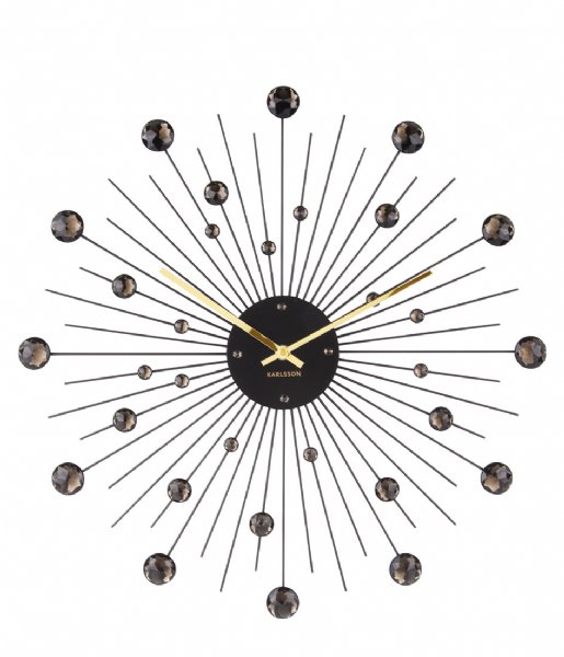 Karlsson Wall clock Wall clock Sunburst crystal large Black (KA4859BK)
