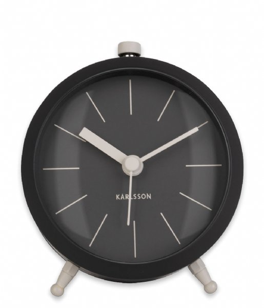 Karlsson Alarm clock Alarm clock Button metal matt Black (KA5778BK)