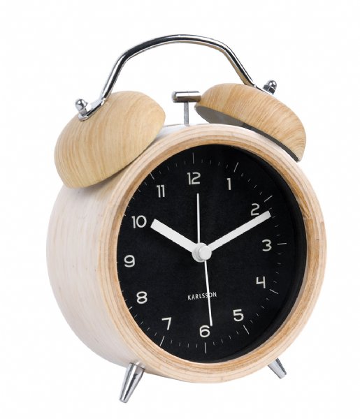 Karlsson Alarm clock Alarm Clock Classic Bell Wood Wood Finish (KA5660BK)