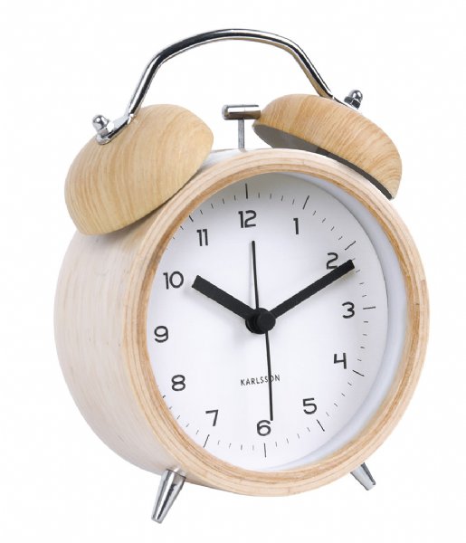 Karlsson Alarm clock Alarm Clock Classic Bell Wood Wood Finish (KA5660WH)