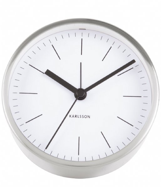 Karlsson Alarm clock Alarm Clock Minimal Nickel Case White (KA5715WH)