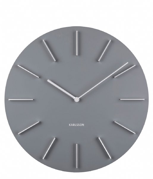Karlsson Wall clock Wall Clock Discreet W. Silver Grey (KA5783GY)