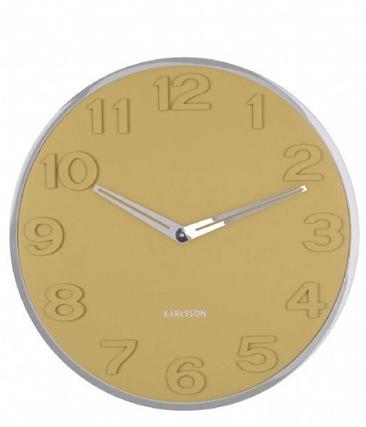 Karlsson Wall clock Wall Clock New Original Numbers Mustard Yellow (KA5759YE)