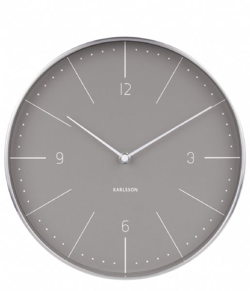 Karlsson Wall clock Wall Clock Normann Numbers Brushed Case Grey (KA5682GY)