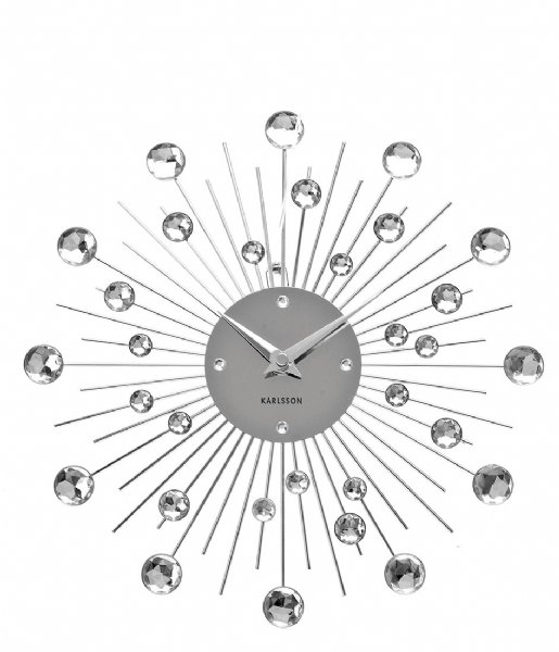Karlsson Wall clock Wall Clock Sunburst Crystal Medium Silver (KA4860)