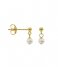 Karma Earring Hanging Symbols Pearls Zilver Goldplated (MES003GP)