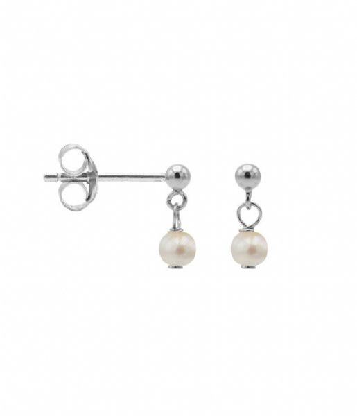 Karma Earring Hanging Symbols Pearls Zilver (MES003S)