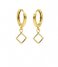Karma Earring Hinged Hoops Open Square Zilver Goldplated (M3160SPHIN)