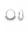 Karma Earring Hoops Symbols Solid Zirconia Row Zilver (M3129S)