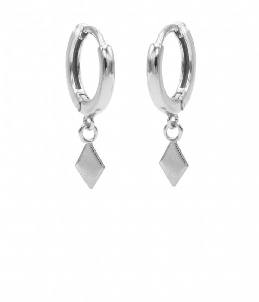 Karma Earring Hinge Hoops Diamond Zilver (M2545HIN)