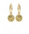 Karma Earring Hoops Symbols Coin 2 Zilver Goldplated (M2446)
