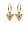 Karma Earring Hoops Symbols Leopard Zilver Goldplated (M1984)