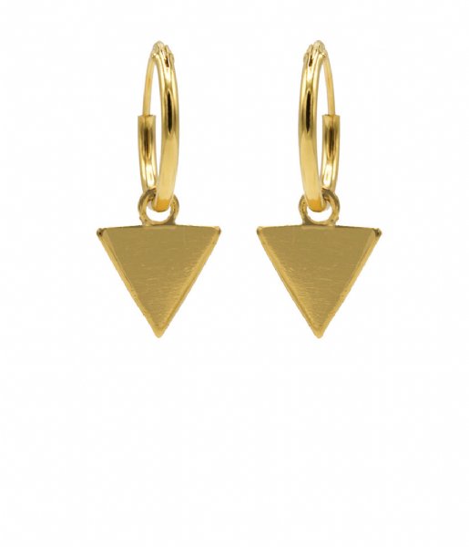 Karma Earring Hoops Symbols Triangle Zilver Goldplated (M1909)