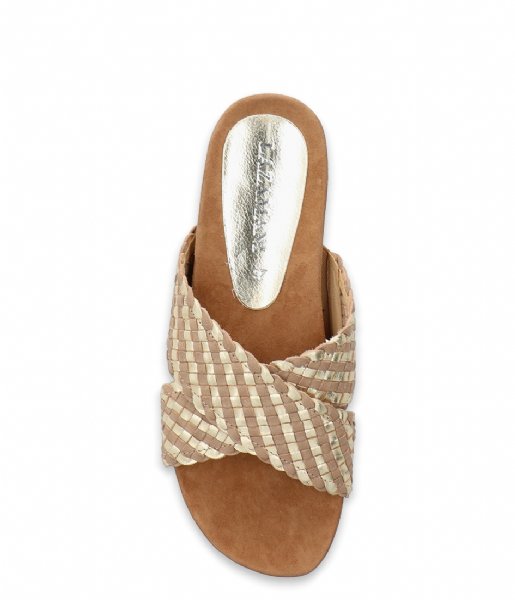 Lazamani Sandal Ladies Mules Woven Gold/Beige