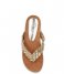 Lazamani Flip flop Ladies Toe Slippers Woven Gold/Beige