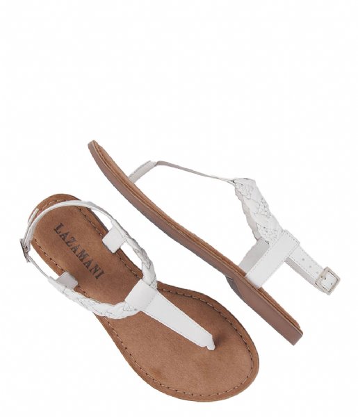 Lazamani Sandal T Strap Sandals Woven White