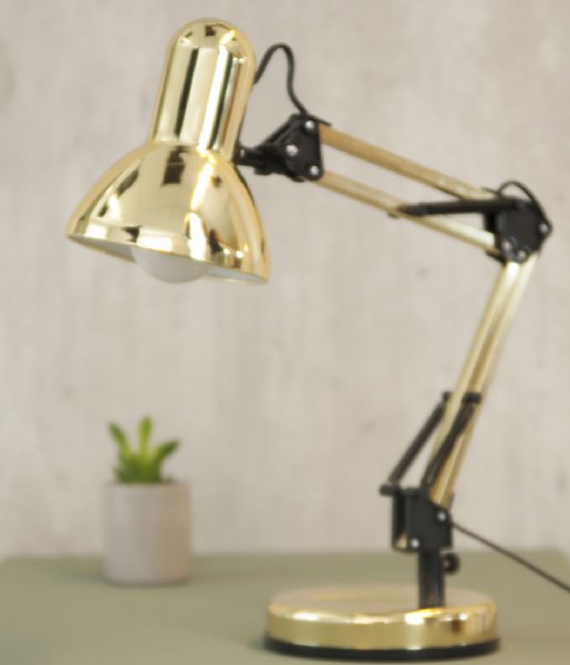 Leitmotiv Table lamp Desk lamp Hobby steel Gold plated (LM1102)