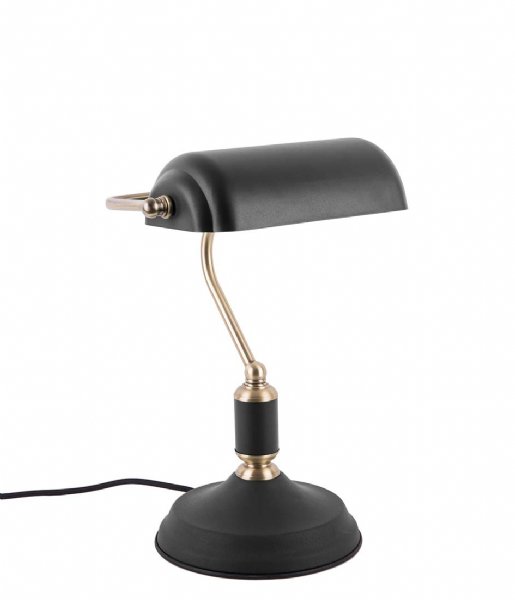 Leitmotiv Table lamp Table lamp Bank iron black with antique gold plated (LM1890BK)