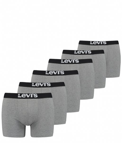 Levi's  Solid Basic Boxer Brief 6-Pack Grey Combo (003)
