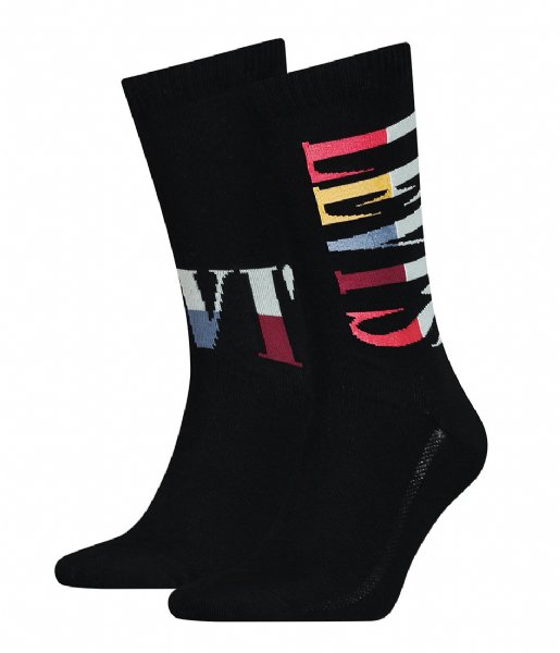 Levi's Sock Reg Cut Split Tall Logo 2P Black (003)