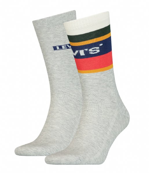 Levi's Sock Reg Cut Color Block Stripe 2P Grey Melange (004)
