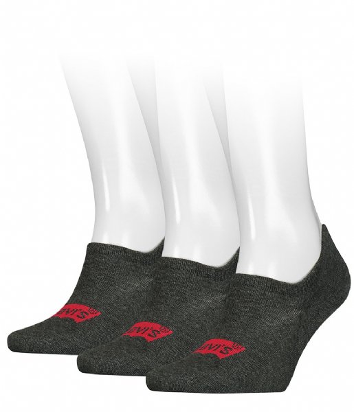 Levi's Sock Footie High Rise Batwing Logo 3P Anthracite Melange / Black (001)