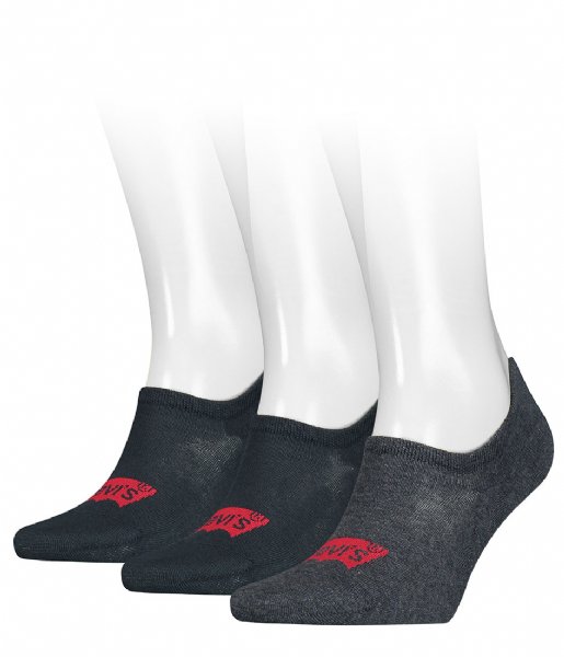 Levi's Sock Footie High Rise Batwing Logo 3P Dark Denim (005)