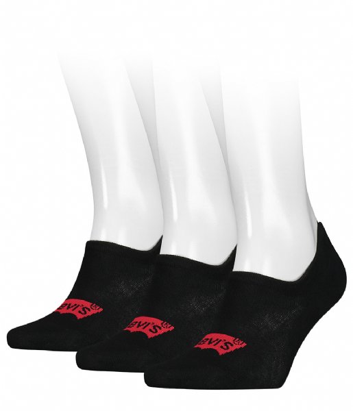 Levi's Sock Footie High Rise Batwing Logo 3P 3-Pack Jet Black (006)