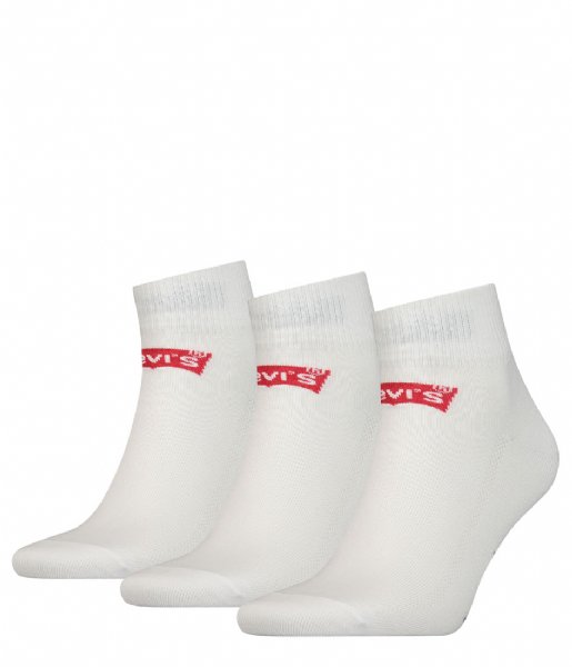 Levi's Sock Mid Cut Batwing Logo 3-Pack White (300)