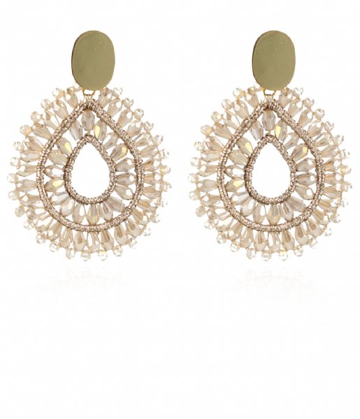LOTT Gioielli Earring CE Silk Drop Crystal Double Gold Champagne