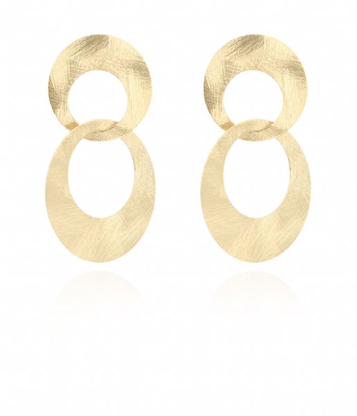 LOTT Gioielli Earring CL Earring Double Charm Satin Gold Gold plated